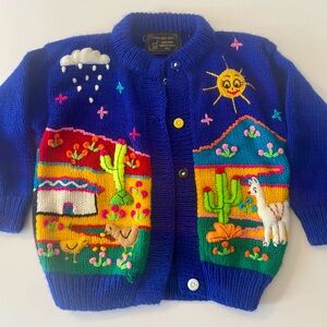 Blue Alpaca Baby Sweater